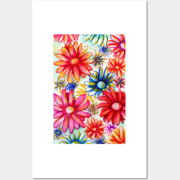 COLORFUL FLOWERS Wall Art by Begoll Art